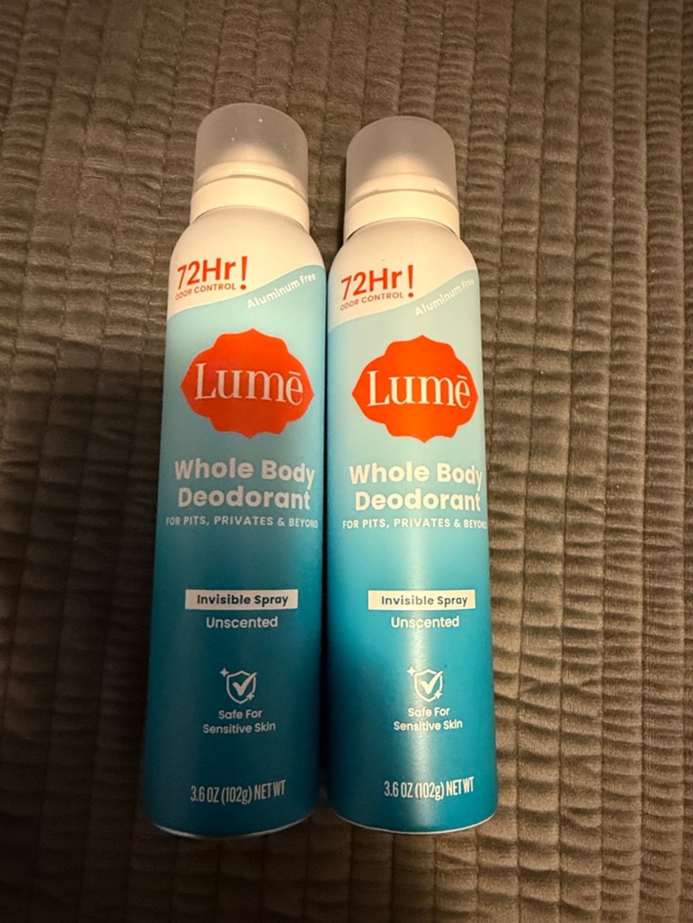 Lumê Whole Body Deodorant Unscented Spray Bundle - Blue